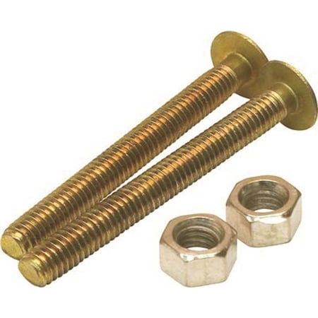Proplus 1/4 x 2-1/4 Brass Plated Round Closet Bolt, 50PK 2489488